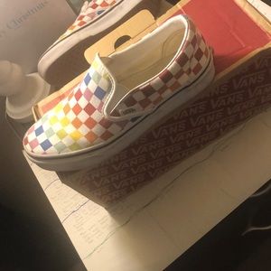 Vans Slip On Rainbow Checkerboard